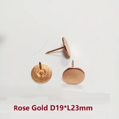 Rose D19L23MM 200 шт./лот, цветная роза, красный, черный, белый, синий, розовый, зеленый, Плоская Круглая обивка, гвоздь, шпилька, булавка для украшения мебели, дивана, двери - Цвет: Rose D19L23MM