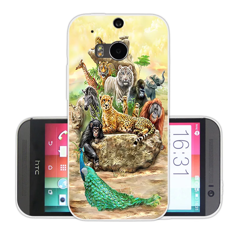 Для HTC One M8 M8s чехол для M8/M8S Чехлы сотовых телефонов мягкий ТПУ с животным M8/M 8/M 8