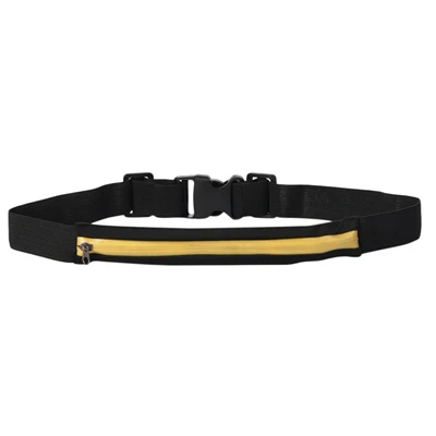 Yellow Mnycxen Waist Pack Men Women Double Pocket Waterproof Phone Belt PU Small Bag For Traveling Running Sport Fanny Pack A20 - Color: Yellow
