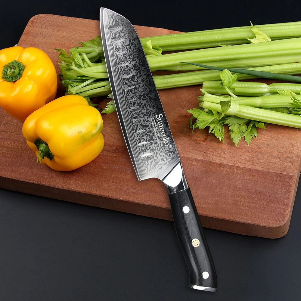 SUNNECKO профессиональный набор кухонных ножей из 2 предметов нож Santoku японский VG10