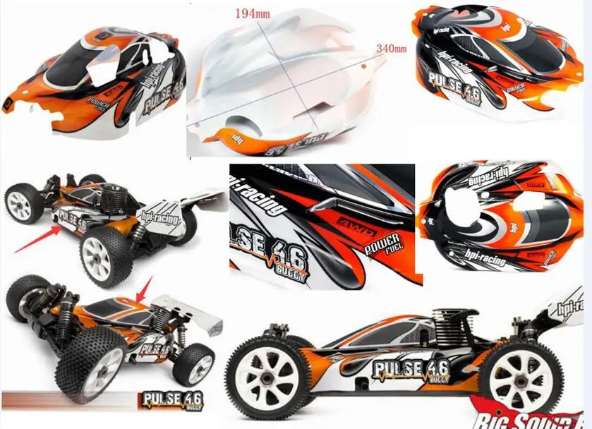 1/8 RC Off Road Buggy Body for HPI 101323 - PULSE 4.6 | Игрушки и хобби