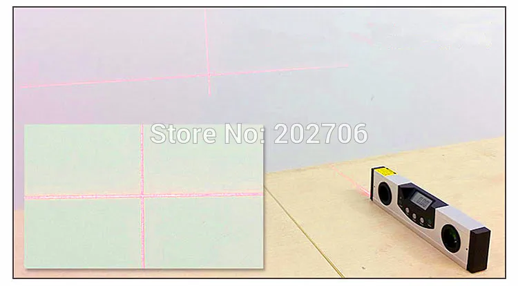 200 мм Лазерная горизонтальная цифровой уровень ЖК дисплей Дисплей транспортир с