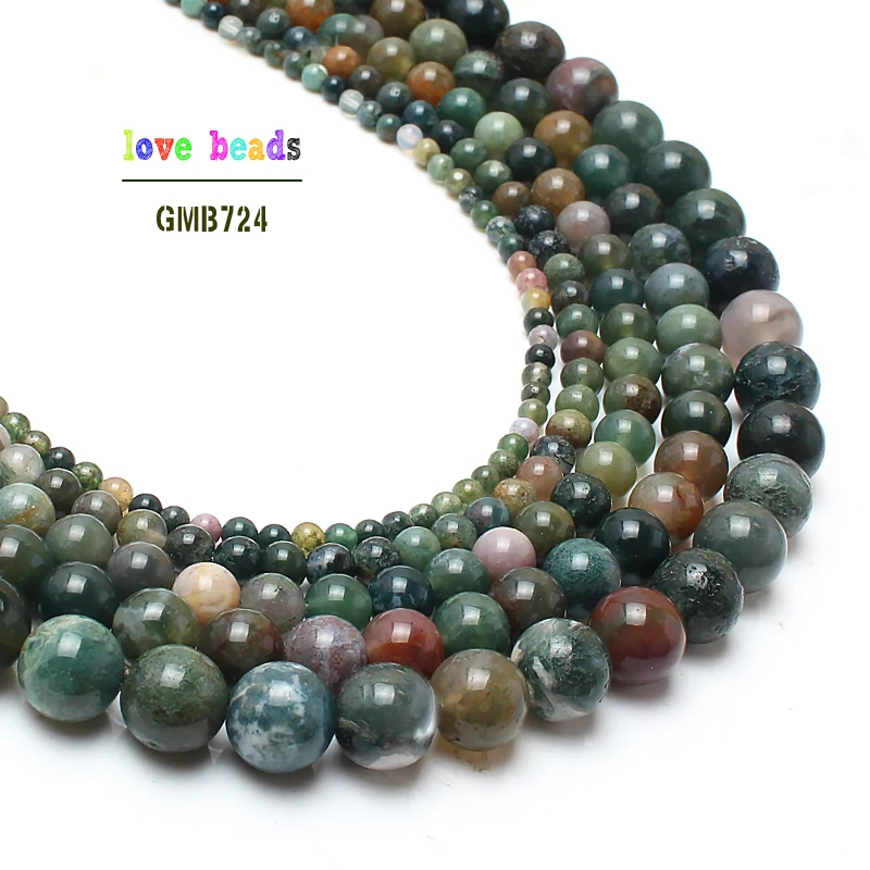 Бусины из натурального камня гладкие индийские Агаты оникс круглые бусины