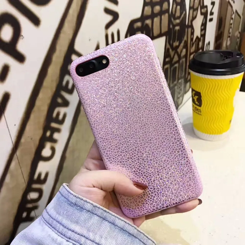EVANKALX Shiny Laser TPU Case For iPhone 7 8 6/7/8 Plus Bling Glitter Snake Skin PU Leather Back Cover 6 6s |