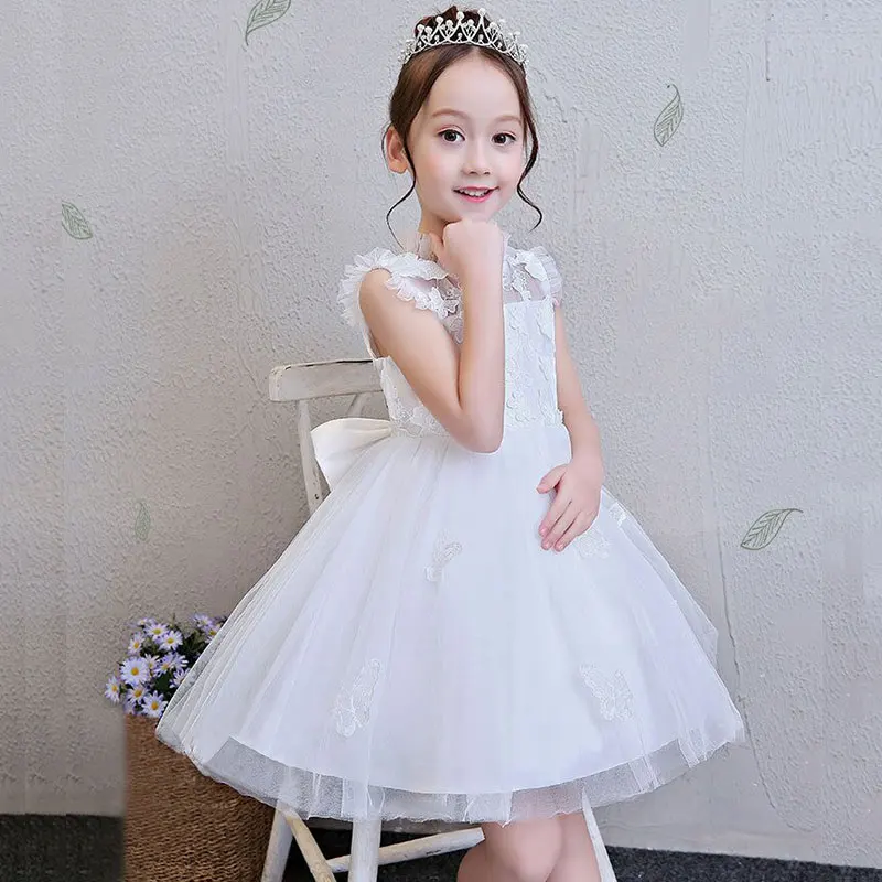 

2019 летнее новое белое платье без рукавов для девочек, детское пышное платье, платье принцессы