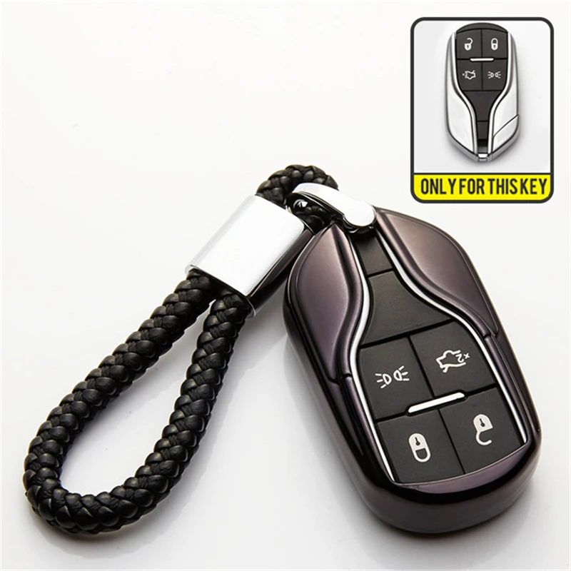 6 Color Soft Car Key Ring Case For Maserati Levante Ghibli Quattroporte Granturismo Interior Accessories Car Smart Key Bag Cover