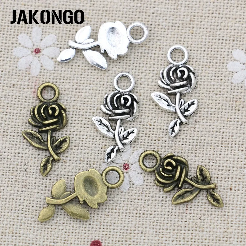 JAKONGO античный посеребренный цветочный кулон Подвеска для изготовления ювелирных