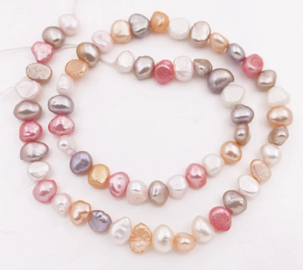 Настоящие жемчужные бусины свободного кроя 6 мм-7 мм камень на выбор цвет 14 дюймов