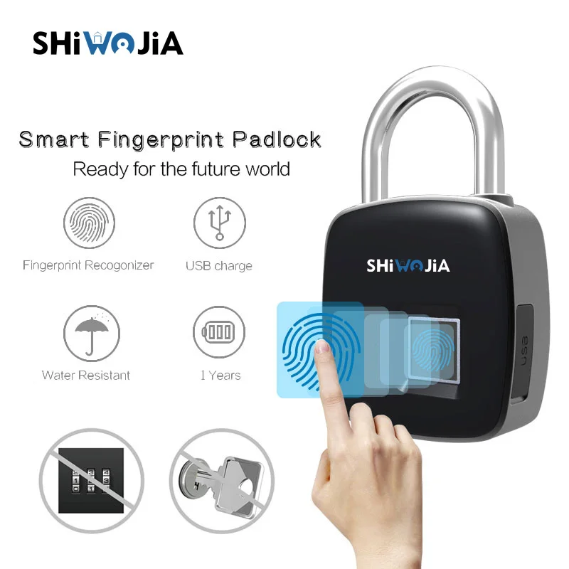 Водостойкий Keyless Fingerprint Smart lock APP/Fingerprint Unlock Anti-Theft для дверного навесного замка