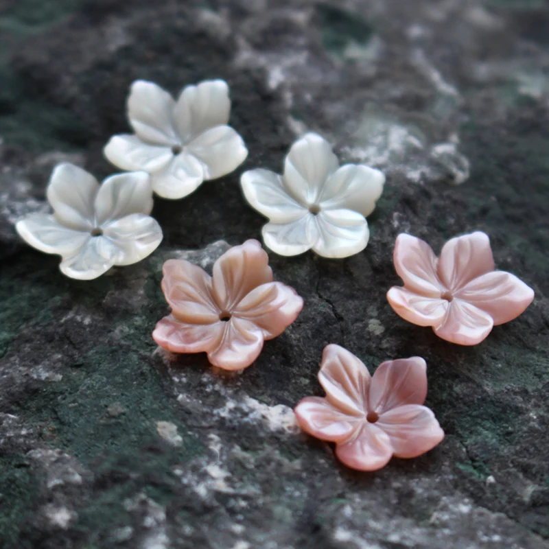 

5pc 12mm Peach Flower Carved Mother Of Pearl Blossom Loose Bead DIY Components Findings For Jewelry Making Joyas Joyeria DYL0051