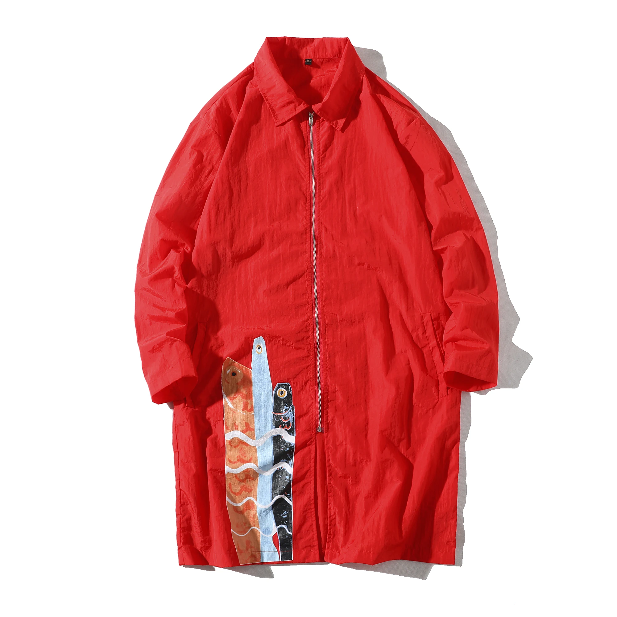 In the Summer of 2018 New Male Long Sun-protective Shirts Youth Fashion Hip Pop Style Printed oversize Men air permeable | Мужская