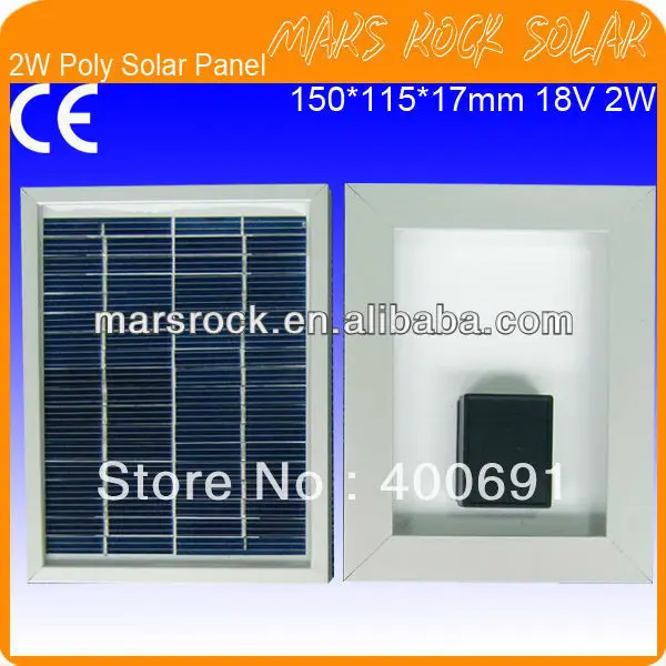 Поликристаллическая солнечная панель 2 Вт 18 в с рамой из алюминиевого сплава