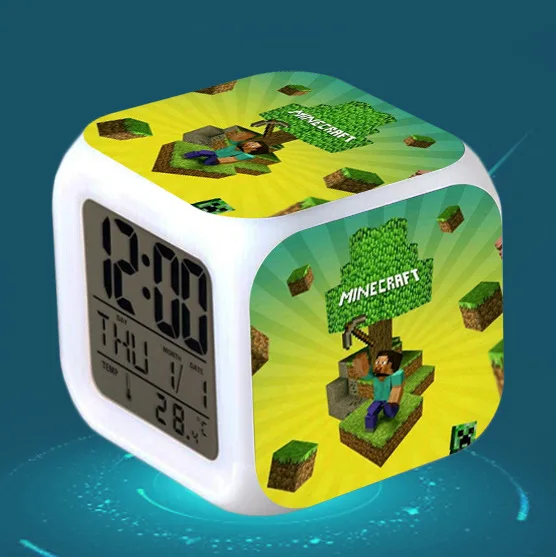 24 Cartoon Children Alarm Clock wake up light Digital Alarm Clock Kids Toys LED Clock Color Changing table reveil wekker - Цвет: 24