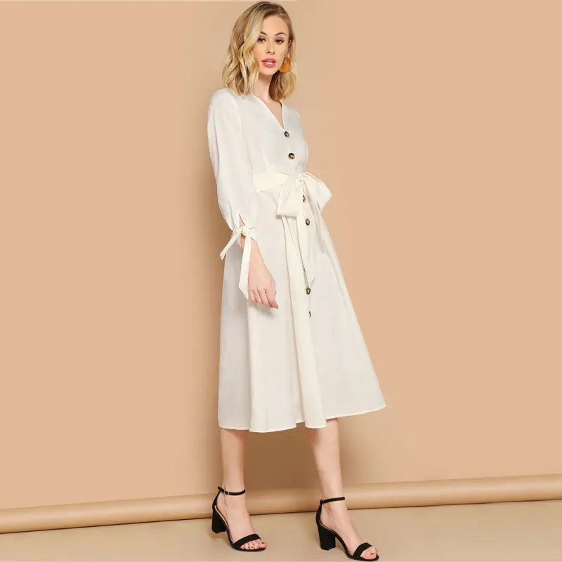 SHEIN Платье С Узлом На Манжетах И Поясом Бохо Цветочные Летние Платья Без Рукавов Женские Элегантные Платья