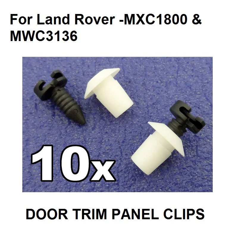

For Land Rover Defender Interior Door Card Panel Trim Clip Set- 10x Studs & Grommets, OE#MXC1800 & MWC3136