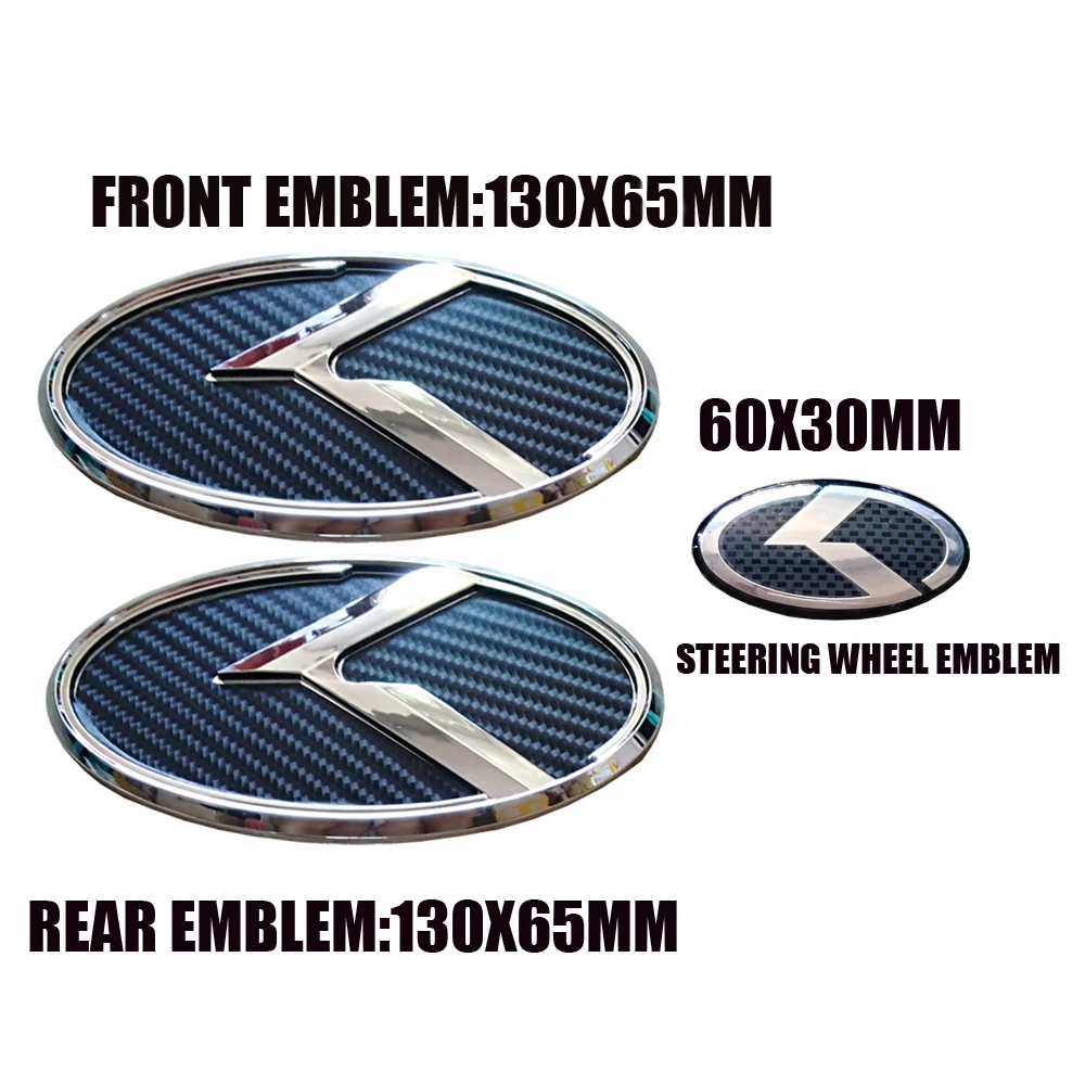 

Black Carbon Fiber Car Wheel Center Cap Trunk Emblem 3D Sticker Boot K Logo For KIA Forte Ceed Cerato Koup 2009-2013