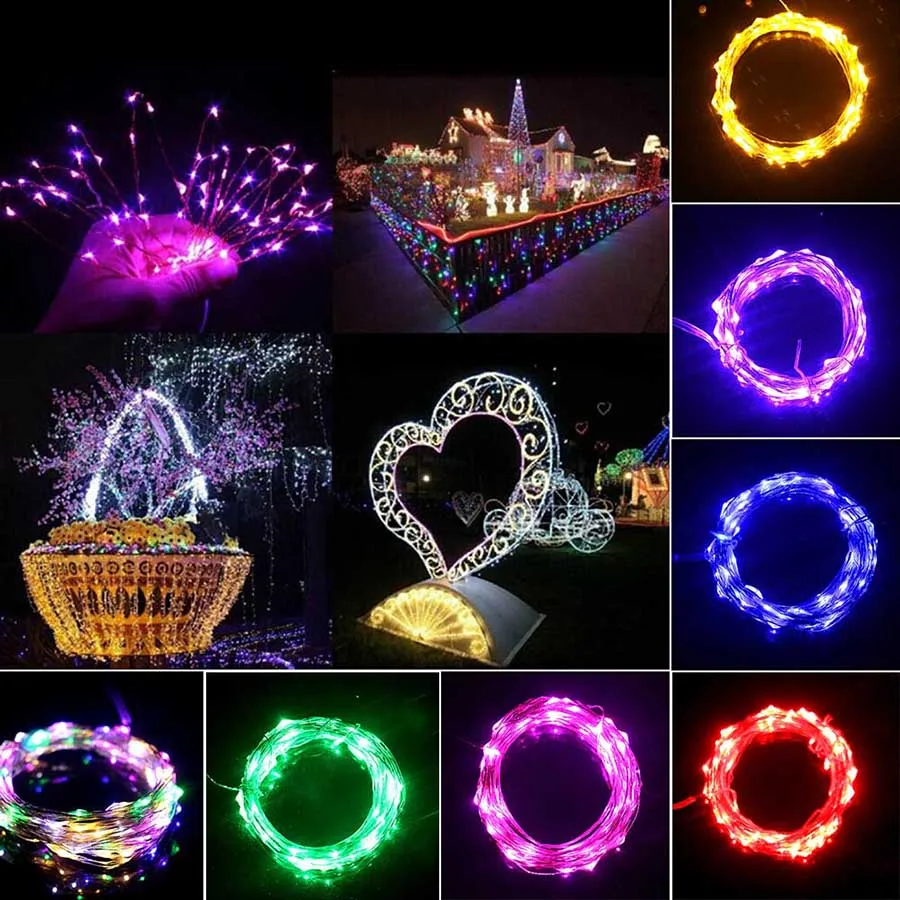

DC12V 5M 10M Led String Light Silver Wire Fairy Lights Remote Control Waterproof Christmas Xmas Festival Wedding Decoration Lamp