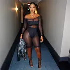 BKLD комбинезон с длинным рукавом, женское прозрачное боди, комбинезоны, женский комбинезон, лето 2019, новые сетчатые облегающие сексуальные комбинезоны