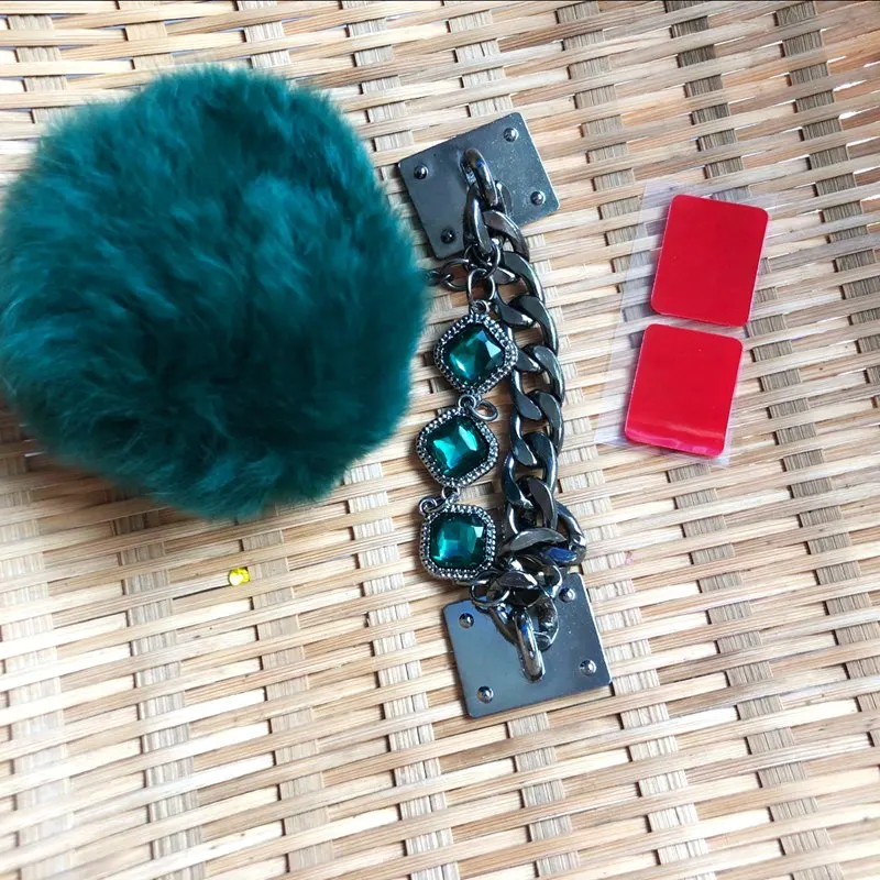 Блестящий браслет с кисточками, Аксессуары для мобильных телефонов, ювелирный браслет из кроличьей шерсти с бриллиантами для iPhone, sony, samsung