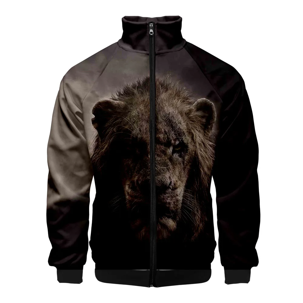 Хит продаж Аниме Король Лев куртка 3D Стиль Slim Fit с воротником молнии уличная