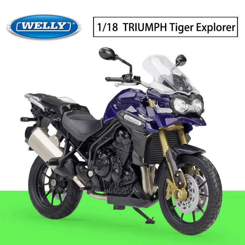 TIGER Explorer 1:18 Welly Suzuki Honda Triumph Yamaha Aprilia Norton литой мотоцикл - Цвет: TIGER Explorer