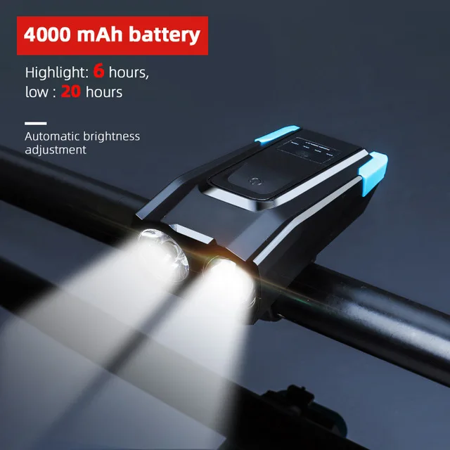 4000 blue 4000 Mah Bicycle Light 800 Lumen Bike Light Built in Battery USB Charge Smart Induction Cycling Light Waterproof Bike Accessory - Цвет: 4000 blue