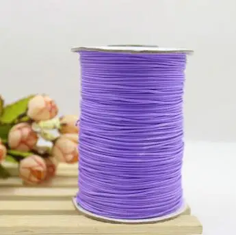 Light Purple 1 вощеный хлопковый шнур, ремешок, ожерелье, вощеная нить, веревка для ювелирных браслетов DIY 0,5/1/1,5/2 мм - Цвет: Light Purple