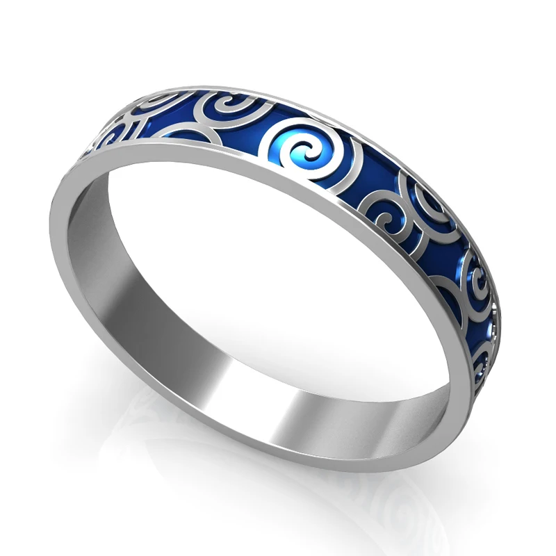 Blue Inner Ring Floya комбинированное кольцо, медные внутренние кольца, Femme Argent, 4 мм, ширина, сменные,, пара, ремешок, вставка, база, аксессуары - Цвет основного камня: Blue Inner Ring
