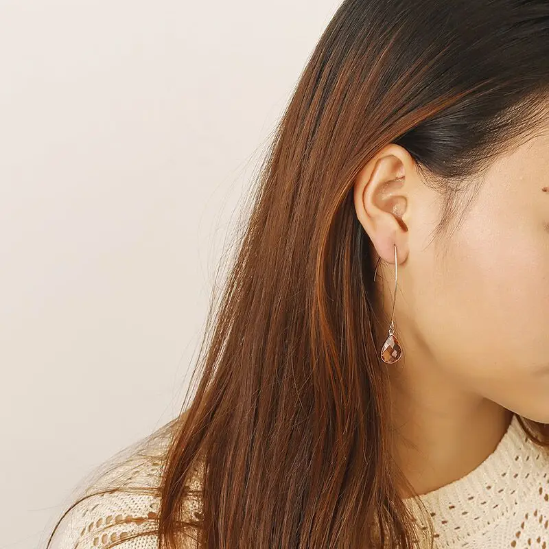 Женское ожерелье с подвеской в виде кристалла серьги каплями воды Корейском