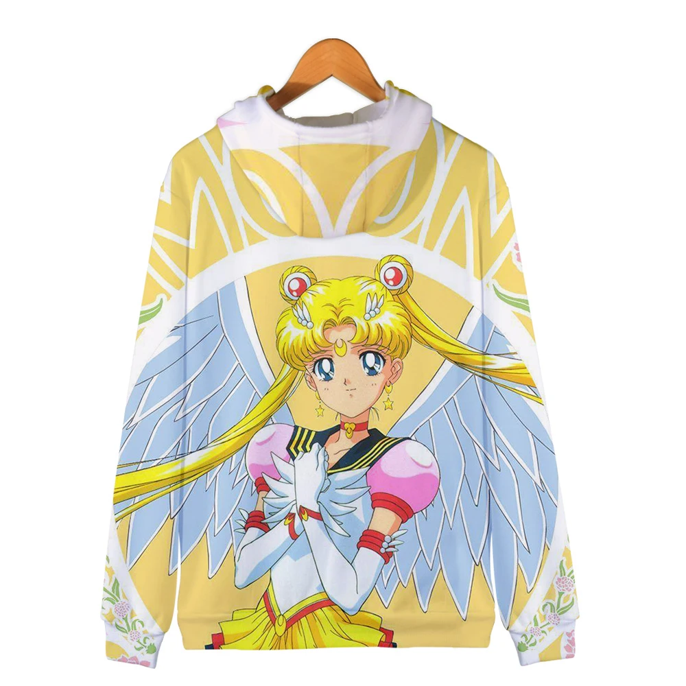Fashion Zipper Hoodies Sailor Moon 3D Print coat Women's Sailor Moon Hoodies Kawaii high quality Streetwear Zipper Hoodie 4XL