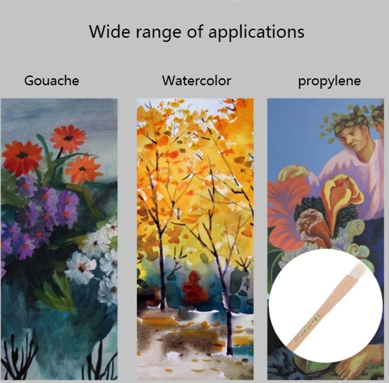 Восемь размеров ручка из козьей шерсти искусственная акварельная акриловая