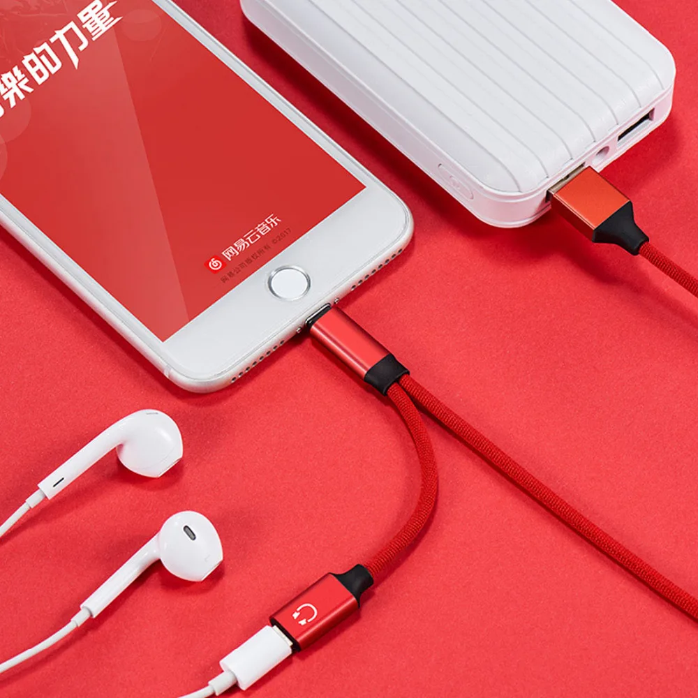 2 в 1 USB Разветвитель для наушников с зарядным кабелем|Кабели MP3/MP4-плееров| |