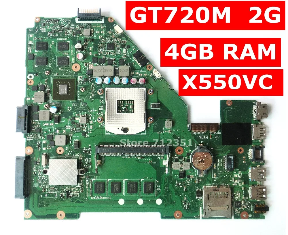 Материнская плата X550VC GT720M 2 Гб ОЗУ 4 материнская REV 3 0 для ASUS R510V X550V A550V ноутбука 100%