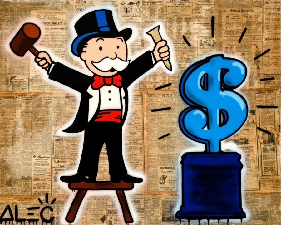 Alec Monopolys скульптура деньги HD настенная живопись холст с печатью постера