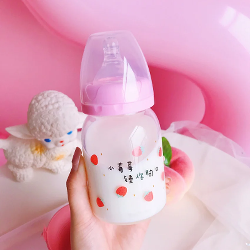 Новый милый котенок мультфильм молоко бутылка для воды с крышкой калибровкой