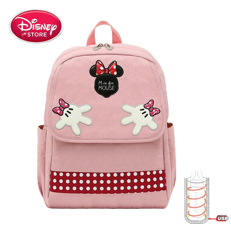Сумка для подгузников disney, рюкзак, Дисней, Микки Маус, USB грелка, сумка для детей, анти-потеря, пояс для подгузников, рюкзак для путешествий, сумка для мам