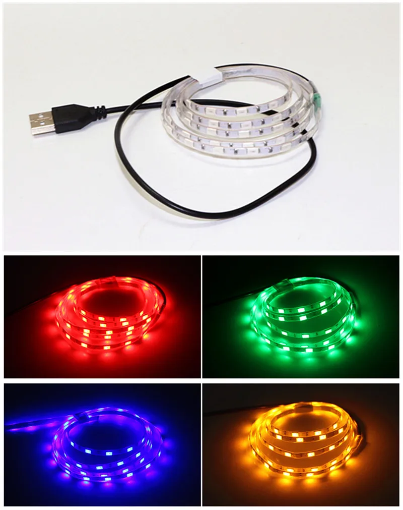 Супер яркий DC 5 в 1 м 5630 SMD светодиодный гибкий полоса 5 мм ширина 60 Светодиодный/м IP67 водонепроницаемая лента светильник с usb-кабелем
