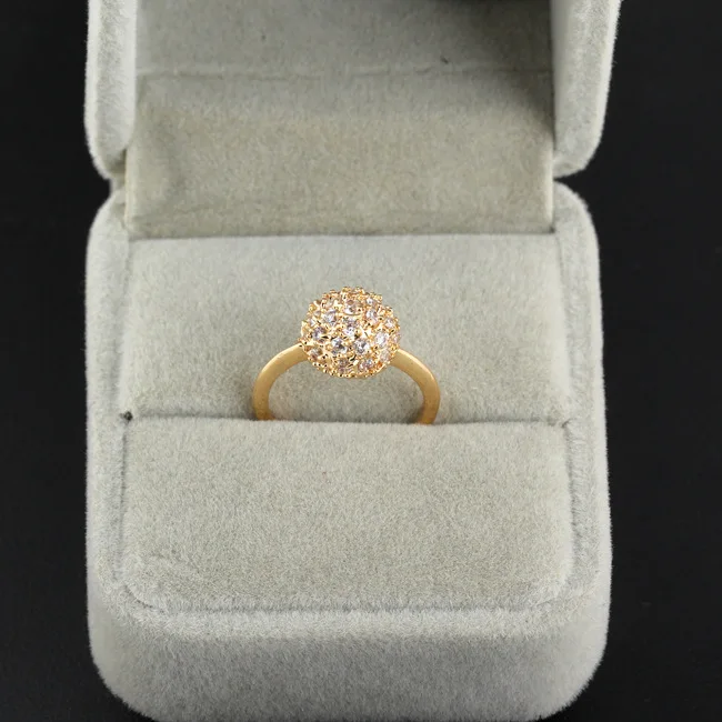 Round Ball White Zircon Rose Gold Color Ring For Women US# Size #6 / #7 #8 #9 M03-J0524 | Украшения и аксессуары