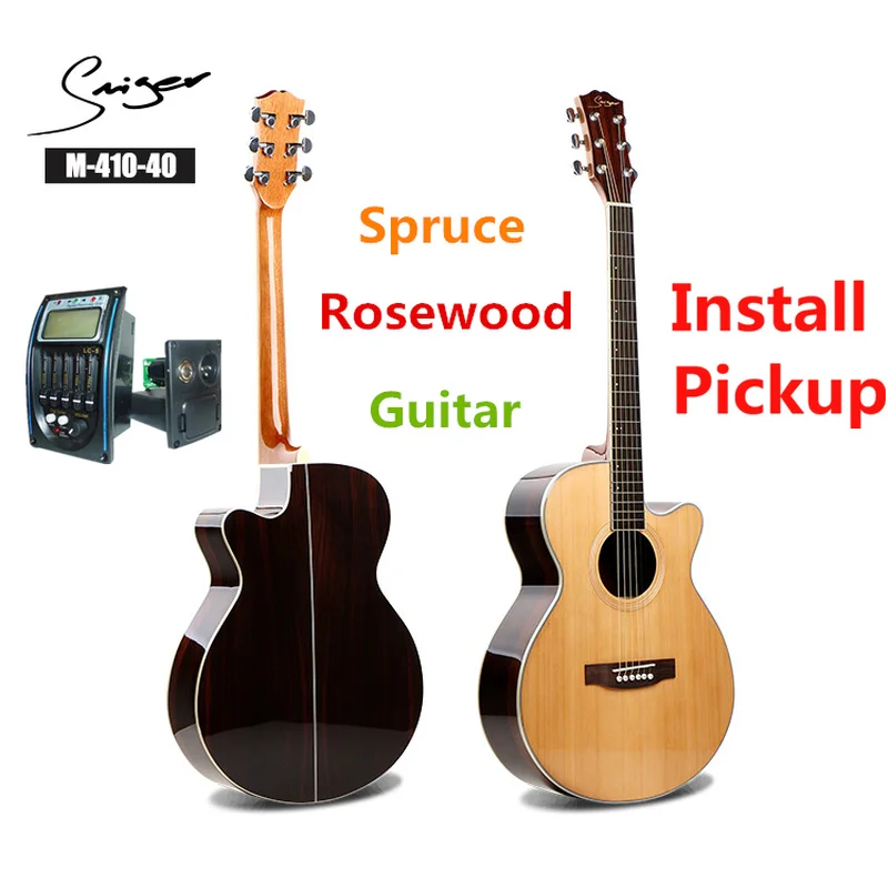 

Cutaway Spruce Guitar Acoustic Electric Steel-String 40 Inches A-Body Guitarra 6 Strings Pickup Guitars Rosewood Folk Pop