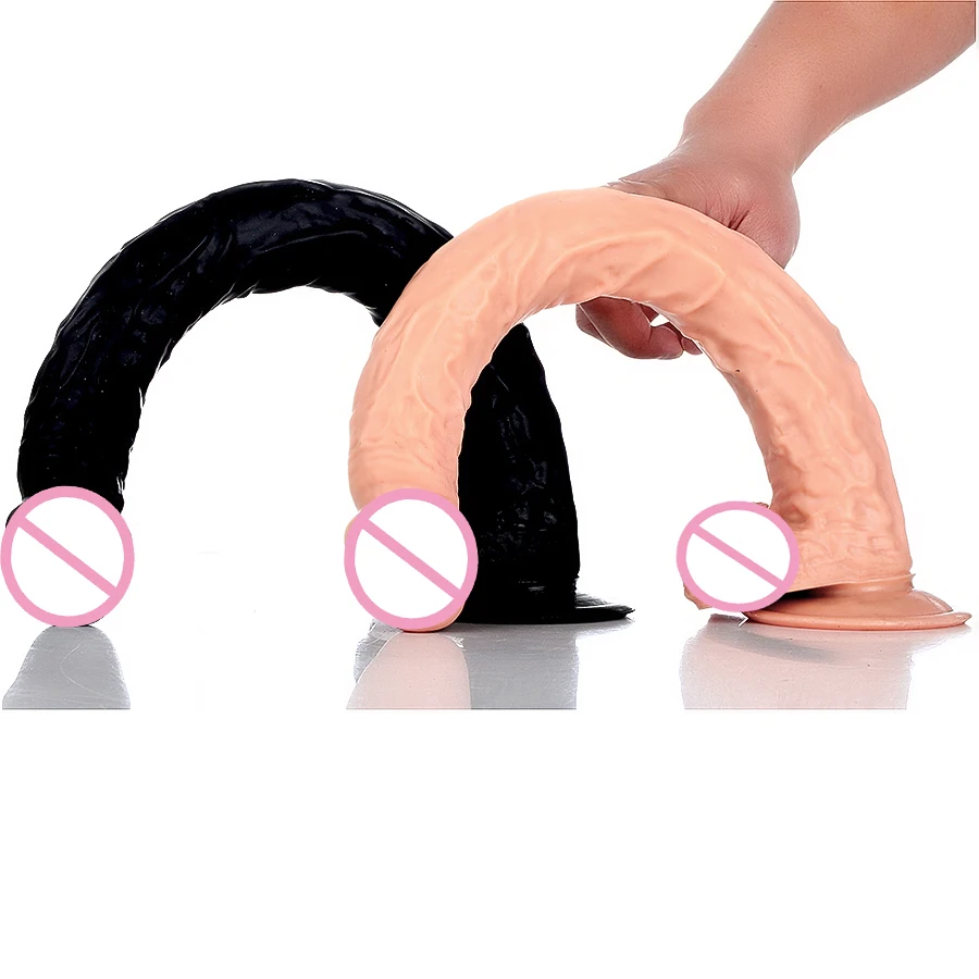 39cm Super Long Realistic Dildo With Suction Cup Artificial Penis Dick Big Black Dildos For Women Adult Sex Toys Woman |