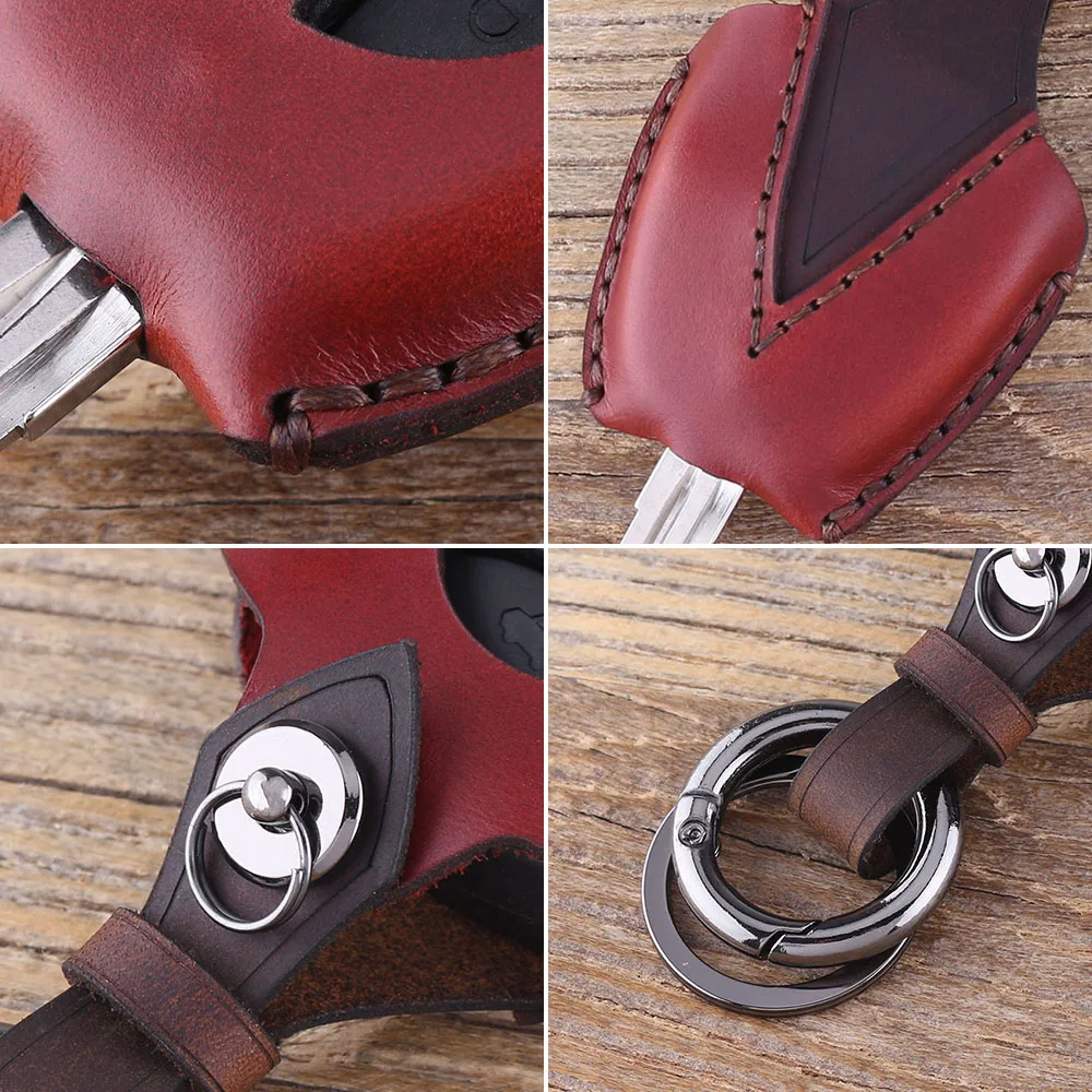 Кожаный чехол для ключей KEYYOU 3 кнопки автомобильного ключа Lada Uncut пустой