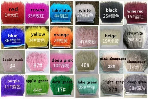 1 ярд/лот Плюмаж из страусиного пера с бахромой меховым боа и полоса для Одежда