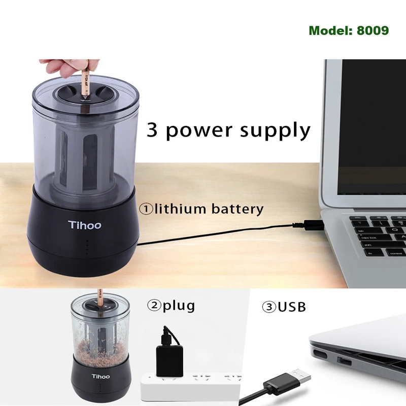 Точилка для карандашей электрическая автоматическая металлическая Usb Канцтовары для школы, офиса, дома, улицы товары для рукоделия с черными лезвиями