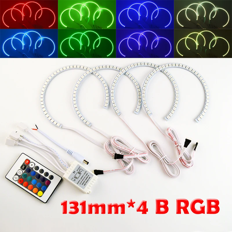 Flytop 4x131 мм B RGB светодиодный фонарь с ангельскими глазками многоцветный пультом