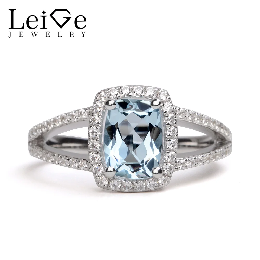 Женское кольцо из серебра 925 пробы с аквамарином|ring for|rings for herring aquamarine |