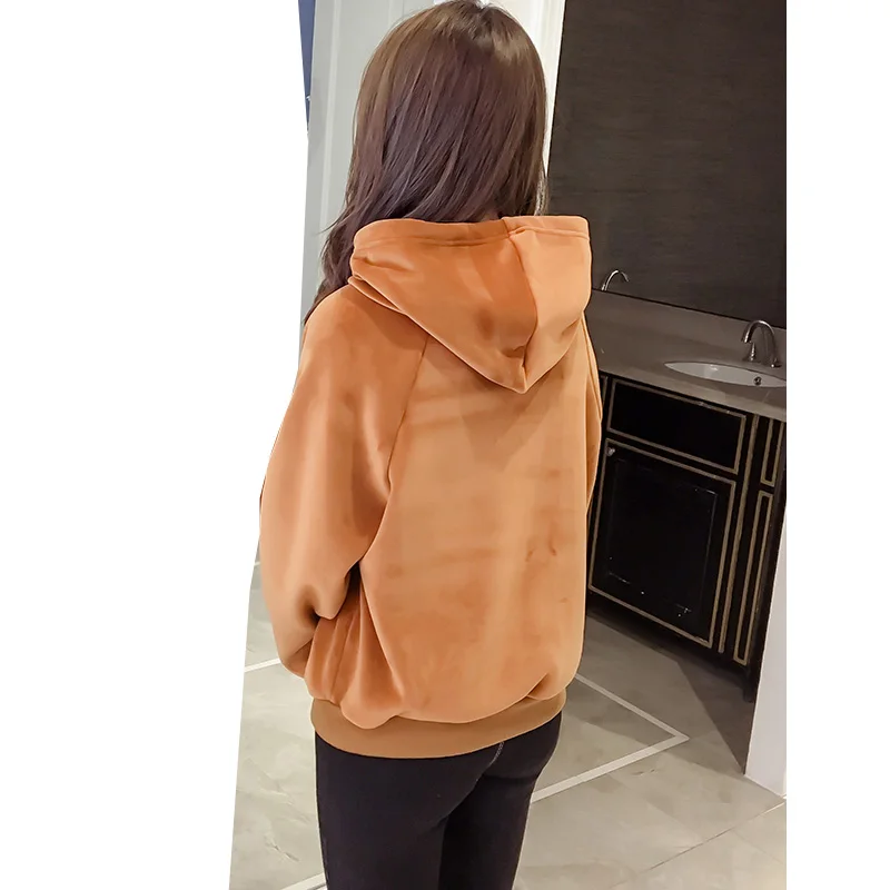 Модные милые женские толстовки с буквенным принтом длинный рукав свободный