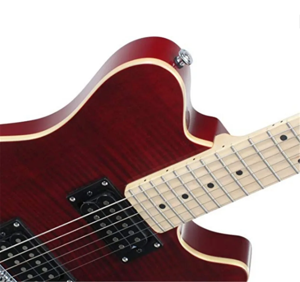 Free shipping Burgundy electric guitar tiger body 6 string guitar. | Спорт и развлечения