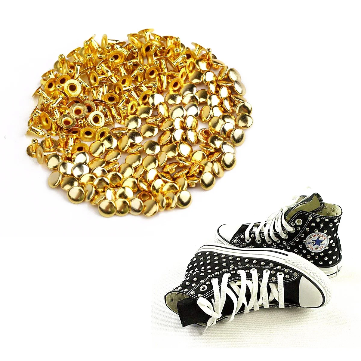 Оптовая продажа 100 шт сделай сам заклепки крышка полые гвозди 6 мм золото металл