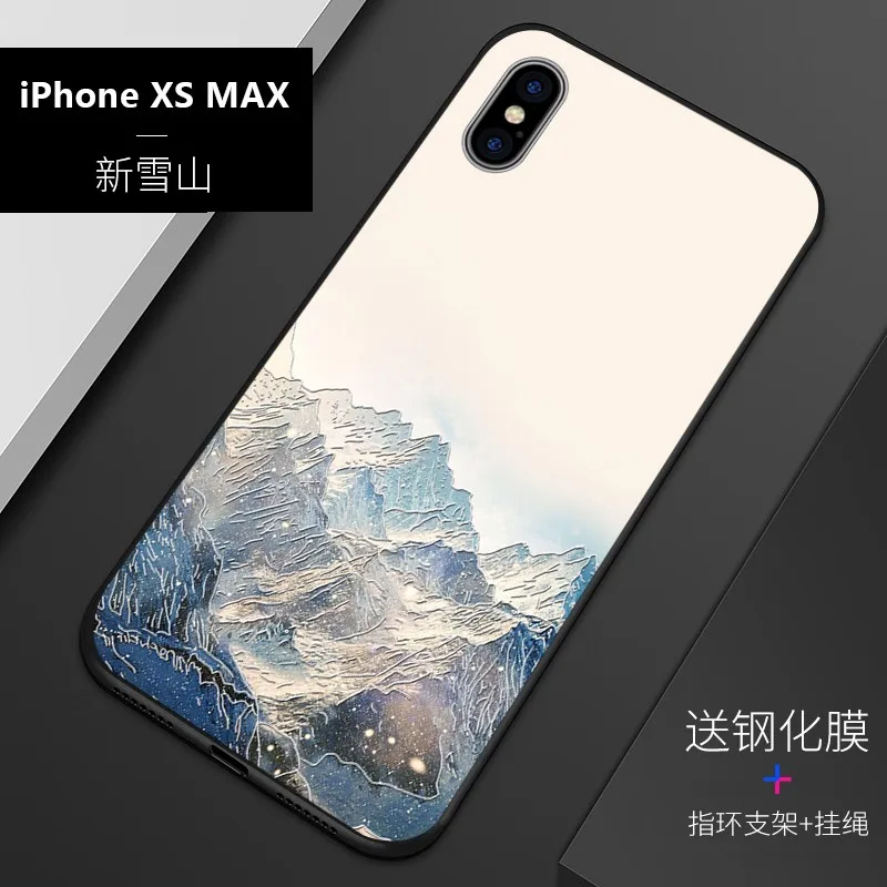 Рельефный Винтажный чехол в китайском и японском стиле для Iphone XS MAX с