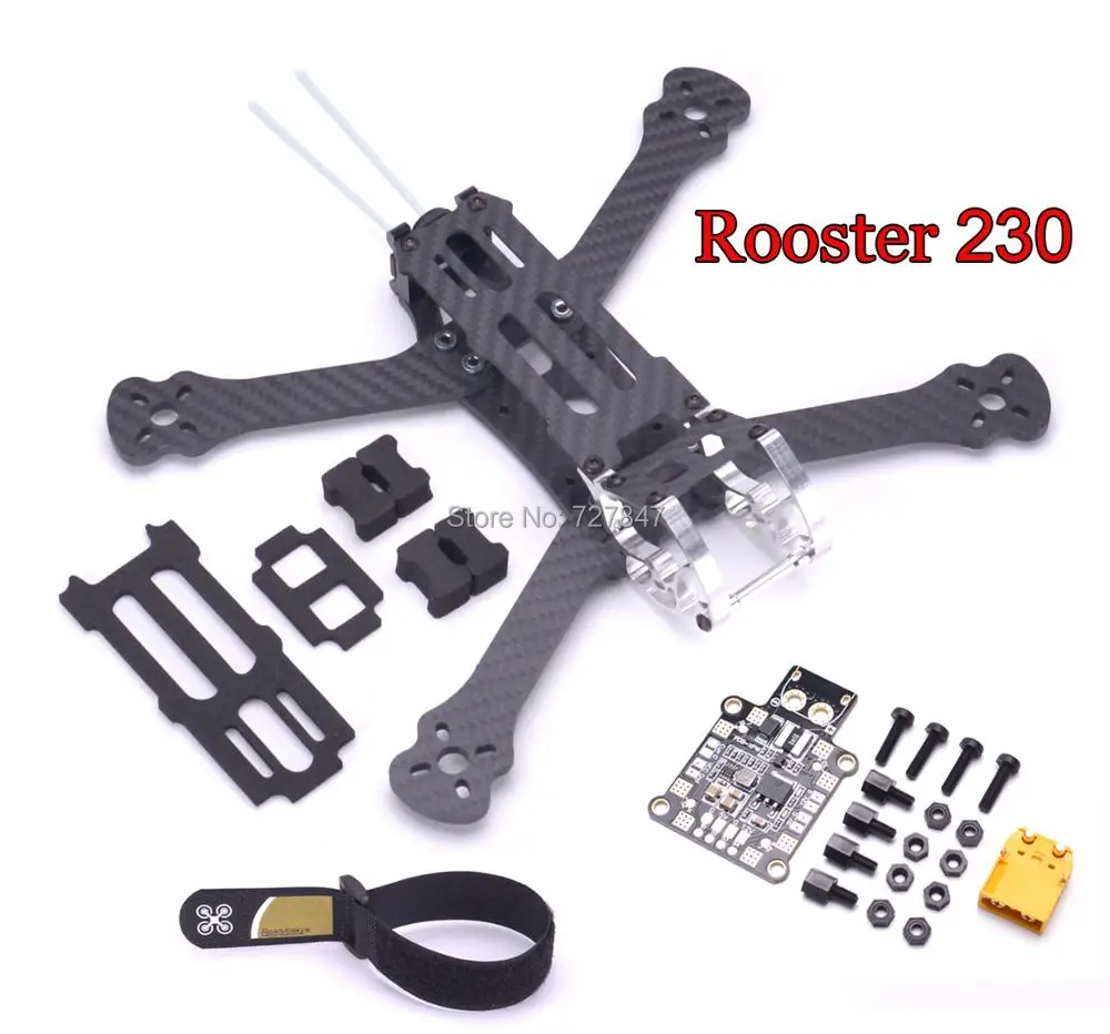 Рама для квадрокоптера NEW Rooster 230 5 &quotFPV Racing Drone дюймов FPV рама фристайла XPW PDB Board